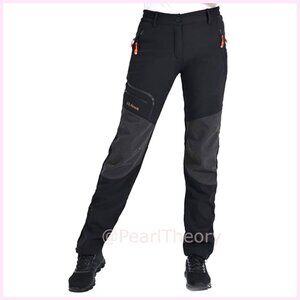 Waterproof Insulated Softshell Pants with Fleece Lining and Zipper Bottom